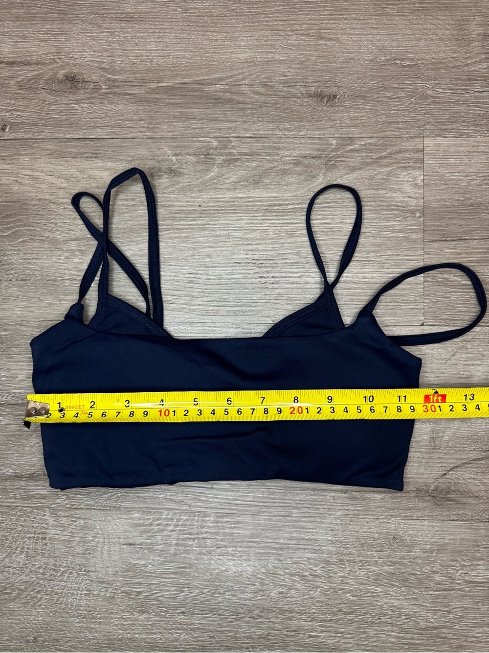 Navy Strappy Sports Bra Double Strap Activewear Athletic Yoga Gym Athleisure - Picture 5 of 6